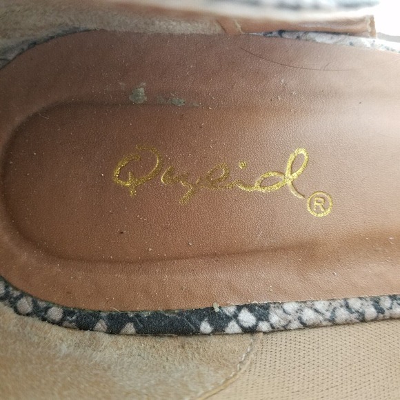 Qupid Shoes Womens 7 Multicolor Snakeskin Slip On Open Side Flat - Picture 7 of 11